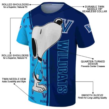 Villanova Wildcats Snoopy Graphic Navy T-Shirt