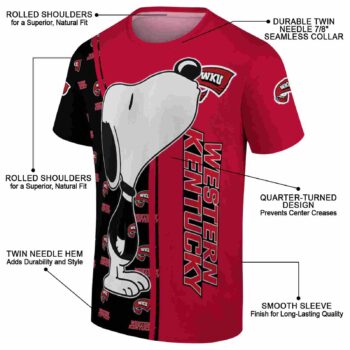 Western Kentucky Hilltoppers Snoopy Graphic Red T-Shirt