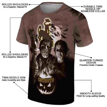 Wyoming Cowboys Horror Icons Brown Black T-Shirt